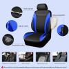 imageCAR PASS Jelly Leather Car Seat Covers Full SetWaterproof Automotive Seat Covers for Cars SUV Sedan TruckAirbag CompatibleSporty Universal Fit for Cute Women Girl Black and RedBlack and Blue