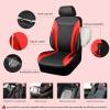 imageCAR PASS Jelly Leather Car Seat Covers Full SetWaterproof Automotive Seat Covers for Cars SUV Sedan TruckAirbag CompatibleSporty Universal Fit for Cute Women Girl Black and RedBlack and Red