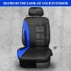 imageCAR PASS Jelly Leather Car Seat Covers Full SetWaterproof Automotive Seat Covers for Cars SUV Sedan TruckAirbag CompatibleSporty Universal Fit for Cute Women Girl Black and RedBlack and Blue