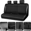 imageCAR PASS Jelly Leather Car Seat Covers Full SetWaterproof Automotive Seat Covers for Cars SUV Sedan TruckAirbag CompatibleSporty Universal Fit for Cute Women Girl Black and RedBlack Rear
