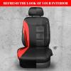 imageCAR PASS Jelly Leather Car Seat Covers Full SetWaterproof Automotive Seat Covers for Cars SUV Sedan TruckAirbag CompatibleSporty Universal Fit for Cute Women Girl Black and RedBlack and Red