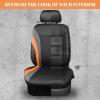 imageCAR PASS Jelly Leather Car Seat Covers Full SetWaterproof Automotive Seat Covers for Cars SUV Sedan TruckAirbag CompatibleSporty Universal Fit for Cute Women Girl Black and RedBlack Orange