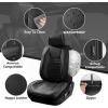 imageCAR PASS Nappa Leather Car Seat Covers Front Seats Luxury Seat Protector for Cars Waterproof AntiSlip Seat Cushion Armrest Compatible Airbag Universal for Sedan SUV Pickup Truck Auto Black RedBlack