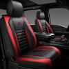imageCAR PASS Nappa Leather Car Seat Covers Front Seats Luxury Seat Protector for Cars Waterproof AntiSlip Seat Cushion Armrest Compatible Airbag Universal for Sedan SUV Pickup Truck Auto Black RedBlack Red
