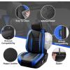 imageCAR PASS Nappa Leather Car Seat Covers Front Seats Luxury Seat Protector for Cars Waterproof AntiSlip Seat Cushion Armrest Compatible Airbag Universal for Sedan SUV Pickup Truck Auto Black RedBlack Blue