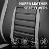 imageCAR PASS Nappa Leather Car Seat Covers Front Seats Luxury Seat Protector for Cars Waterproof AntiSlip Seat Cushion Armrest Compatible Airbag Universal for Sedan SUV Pickup Truck Auto Black RedBlack Gray