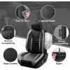 imageCAR PASS Nappa Leather Car Seat Covers Front Seats Luxury Seat Protector for Cars Waterproof AntiSlip Seat Cushion Armrest Compatible Airbag Universal for Sedan SUV Pickup Truck Auto Black RedBlack Gray