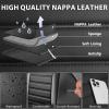 imageCAR PASS Nappa Leather Car Seat Covers Front Seats Luxury Seat Protector for Cars Waterproof AntiSlip Seat Cushion Armrest Compatible Airbag Universal for Sedan SUV Pickup Truck Auto Black RedBlack Gray
