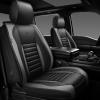 imageCAR PASS Nappa Leather Car Seat Covers Front Seats Luxury Seat Protector for Cars Waterproof AntiSlip Seat Cushion Armrest Compatible Airbag Universal for Sedan SUV Pickup Truck Auto Black RedBlack Gray