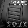 imageCAR PASS Nappa Leather Car Seat Covers Front Seats Luxury Seat Protector for Cars Waterproof AntiSlip Seat Cushion Armrest Compatible Airbag Universal for Sedan SUV Pickup Truck Auto Black RedBlack