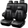imageCAR PASS Nappa Leather Car Seat Covers Front Seats Luxury Seat Protector for Cars Waterproof AntiSlip Seat Cushion Armrest Compatible Airbag Universal for Sedan SUV Pickup Truck Auto Black RedBlack 5 Seats