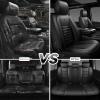 imageCAR PASS Nappa Leather Car Seat Covers Front Seats Luxury Seat Protector for Cars Waterproof AntiSlip Seat Cushion Armrest Compatible Airbag Universal for Sedan SUV Pickup Truck Auto Black RedBlack 5 Seats