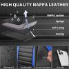 imageCAR PASS Nappa Leather Car Seat Covers Front Seats Luxury Seat Protector for Cars Waterproof AntiSlip Seat Cushion Armrest Compatible Airbag Universal for Sedan SUV Pickup Truck Auto Black RedBlack Blue