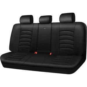 imageCAR PASS 3D Foam PU Leather Car Seat Covers Universal Seat Covers Front 2 for Trucks SUV Sedan Automotive Seat Covers Armrest Airbag Compatible Waterproof Comfortable Faux Nappa Leather Black Redblack rear