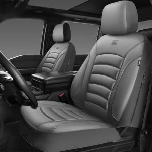 imageCAR PASS 3D Foam PU Leather Car Seat Covers Universal Seat Covers Front 2 for Trucks SUV Sedan Automotive Seat Covers Armrest Airbag Compatible Waterproof Comfortable Faux Nappa Leather Black Redall gray