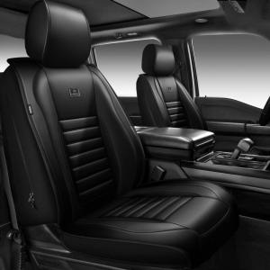 imageCAR PASS Nappa Leather Car Seat Covers Front Seats Luxury Seat Protector for Cars Waterproof AntiSlip Seat Cushion Armrest Compatible Airbag Universal for Sedan SUV Pickup Truck Auto Black RedBlack 5 Seats