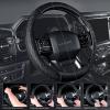 imageCAR PASS Leather Rubber Steering Wheel Covers SetTire Tread Pattern DesignNonSlip WearResistantEquipped with Mobile Phone Holder and Nonslip Cup Mat Suitable for Steering Wheel 14 1215BlackBlackTruck