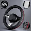 imageCAR PASS Leather Rubber Steering Wheel Covers SetTire Tread Pattern DesignNonSlip WearResistantEquipped with Mobile Phone Holder and Nonslip Cup Mat Suitable for Steering Wheel 14 1215BlackRed and Black