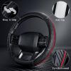 imageCAR PASS Leather Rubber Steering Wheel Covers SetTire Tread Pattern DesignNonSlip WearResistantEquipped with Mobile Phone Holder and Nonslip Cup Mat Suitable for Steering Wheel 14 1215BlackRed and BlackTruck