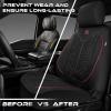 imageCAR PASS Waterproof Car Seat Covers Front SeatsNeoprene Seat Covers 3D Tyre EmbossedAllWeather Automotive Seat Cover NonSlip DurableUniversal Fit for SUVs Cars Trucks Airbag CompatibleBlack Red