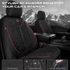 imageCAR PASS Waterproof Car Seat Covers Front SeatsNeoprene Seat Covers 3D Tyre EmbossedAllWeather Automotive Seat Cover NonSlip DurableUniversal Fit for SUVs Cars Trucks Airbag CompatibleBlack Red