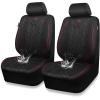 imageCAR PASS Waterproof Car Seat Covers Front SeatsNeoprene Seat Covers 3D Tyre EmbossedAllWeather Automotive Seat Cover NonSlip DurableUniversal Fit for SUVs Cars Trucks Airbag CompatibleBlack Red