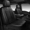 imageCAR PASS 3D Air Mesh Seat Covers for Car Leather Car Seat Cover Front Seats Breathable Foam Premium Leather Mesh Front Seat Covers Universal Fit for Cars Sedans Trucks Vans SUVs All Black