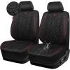 imageCAR PASS Waterproof Car Seat Covers Front SeatsNeoprene Seat Covers 3D Tyre EmbossedAllWeather Automotive Seat Cover NonSlip DurableUniversal Fit for SUVs Cars Trucks Airbag CompatibleBlack Red