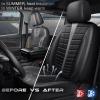 imageCAR PASS 3D Air Mesh Seat Covers for Car Leather Car Seat Cover Front SeatsBreathable Foam Premium Leather Mesh Front Seat Covers Universal Fit for Cars Sedans Trucks Vans SUVs Black RedBlack Gray Front Seat