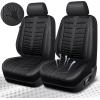 imageCAR PASS 3D Air Mesh Seat Covers for Car Leather Car Seat Cover Front SeatsBreathable Foam Premium Leather Mesh Front Seat Covers Universal Fit for Cars Sedans Trucks Vans SUVs Black RedAll Black Front Seat