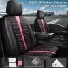 imageCAR PASS 3D Air Mesh Seat Covers for Car Leather Car Seat Cover Front SeatsBreathable Foam Premium Leather Mesh Front Seat Covers Universal Fit for Cars Sedans Trucks Vans SUVs Black RedBlack Pink Front Seat