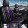 imageCAR PASS 3D Air Mesh Seat Covers for Car Leather Car Seat Cover Front SeatsBreathable Foam Premium Leather Mesh Front Seat Covers Universal Fit for Cars Sedans Trucks Vans SUVs Black RedBlack Purple Front Seat
