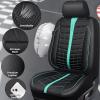 imageCAR PASS 3D Air Mesh Seat Covers for Car Leather Car Seat Cover Front SeatsBreathable Foam Premium Leather Mesh Front Seat Covers Universal Fit for Cars Sedans Trucks Vans SUVs Black RedBlack Mint Full Set
