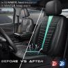 imageCAR PASS 3D Air Mesh Seat Covers for Car Leather Car Seat Cover Front SeatsBreathable Foam Premium Leather Mesh Front Seat Covers Universal Fit for Cars Sedans Trucks Vans SUVs Black RedBlack Mint Front Seat