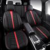 imageCAR PASS 3D Air Mesh Seat Covers for Car Leather Car Seat Cover Front SeatsBreathable Foam Premium Leather Mesh Front Seat Covers Universal Fit for Cars Sedans Trucks Vans SUVs Black RedBlack And Red Full Set