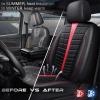 imageCAR PASS 3D Air Mesh Seat Covers for Car Leather Car Seat Cover Front SeatsBreathable Foam Premium Leather Mesh Front Seat Covers Universal Fit for Cars Sedans Trucks Vans SUVs Black RedBlack And Red Front Seat