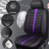imageCAR PASS 3D Air Mesh Seat Covers for Car Leather Car Seat Cover Front SeatsBreathable Foam Premium Leather Mesh Front Seat Covers Universal Fit for Cars Sedans Trucks Vans SUVs Black RedBlack Purple Full Set