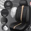 imageCAR PASS 3D Air Mesh Seat Covers for Car Leather Car Seat Cover Front SeatsBreathable Foam Premium Leather Mesh Front Seat Covers Universal Fit for Cars Sedans Trucks Vans SUVs Black RedBlack Beige Full Set