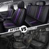 imageCAR PASS 3D Air Mesh Seat Covers for Car Leather Car Seat Cover Front SeatsBreathable Foam Premium Leather Mesh Front Seat Covers Universal Fit for Cars Sedans Trucks Vans SUVs Black RedBlack Purple Full Set