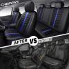 imageCAR PASS 3D Air Mesh Seat Covers for Car Leather Car Seat Cover Front SeatsBreathable Foam Premium Leather Mesh Front Seat Covers Universal Fit for Cars Sedans Trucks Vans SUVs Black RedBlack Blue Full Set