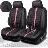 imageCAR PASS 3D Air Mesh Seat Covers for Car Leather Car Seat Cover Front SeatsBreathable Foam Premium Leather Mesh Front Seat Covers Universal Fit for Cars Sedans Trucks Vans SUVs Black RedBlack Pink Front Seat