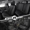 imageCAR PASS 3D Air Mesh Seat Covers for Car Leather Car Seat Cover Front SeatsBreathable Foam Premium Leather Mesh Front Seat Covers Universal Fit for Cars Sedans Trucks Vans SUVs Black RedAll Black Full Set