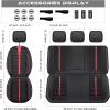 imageCAR PASS 3D Air Mesh Seat Covers for Car Leather Car Seat Cover Front SeatsBreathable Foam Premium Leather Mesh Front Seat Covers Universal Fit for Cars Sedans Trucks Vans SUVs Black RedBlack And Red Full Set