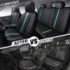 imageCAR PASS 3D Air Mesh Seat Covers for Car Leather Car Seat Cover Front SeatsBreathable Foam Premium Leather Mesh Front Seat Covers Universal Fit for Cars Sedans Trucks Vans SUVs Black RedBlack Mint Full Set