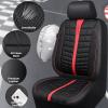 imageCAR PASS 3D Air Mesh Seat Covers for Car Leather Car Seat Cover Front SeatsBreathable Foam Premium Leather Mesh Front Seat Covers Universal Fit for Cars Sedans Trucks Vans SUVs Black RedBlack And Red Front Seat