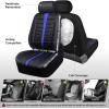 imageCAR PASS 3D Air Mesh Seat Covers for Car Leather Car Seat Cover Front SeatsBreathable Foam Premium Leather Mesh Front Seat Covers Universal Fit for Cars Sedans Trucks Vans SUVs Black RedBlack Blue Front Seat
