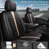 imageCAR PASS 3D Air Mesh Seat Covers for Car Leather Car Seat Cover Front SeatsBreathable Foam Premium Leather Mesh Front Seat Covers Universal Fit for Cars Sedans Trucks Vans SUVs Black RedBlack Beige Front Seat
