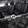 imageCAR PASS 3D Air Mesh Seat Covers for Car Leather Car Seat Cover Front SeatsBreathable Foam Premium Leather Mesh Front Seat Covers Universal Fit for Cars Sedans Trucks Vans SUVs Black RedBlack Gray Full Set