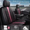 imageCAR PASS 3D Air Mesh Seat Covers for Car Leather Car Seat Cover Front SeatsBreathable Foam Premium Leather Mesh Front Seat Covers Universal Fit for Cars Sedans Trucks Vans SUVs Black RedBlack Pink Full Set