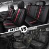 imageCAR PASS 3D Air Mesh Seat Covers for Car Leather Car Seat Cover Front SeatsBreathable Foam Premium Leather Mesh Front Seat Covers Universal Fit for Cars Sedans Trucks Vans SUVs Black RedBlack And Red Full Set